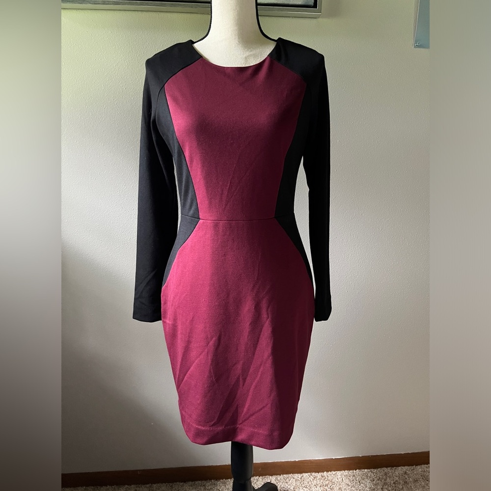 Banana Republic Women’s Red And Black Long Sleeve Dress Size 6